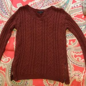 Maroon Cable Knit American Eagle Sweater